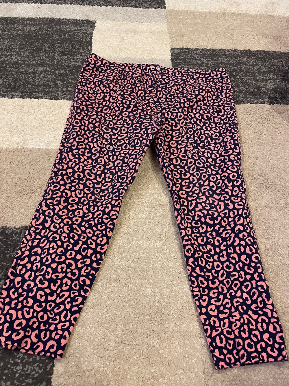 Women’s' Navy and Pink Leopard Print Leggings